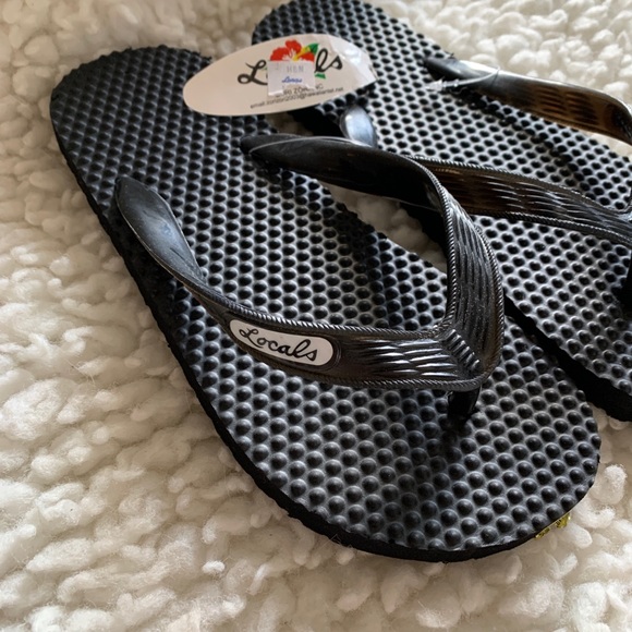Locals USA Massage Women’s Black Strap Slippa Flip Flop, size 7 - Picture 4 of 9